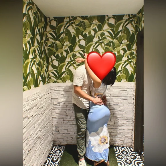 SHEIN Blue Floral Summer Spring Midi Dress - Picture 7 of 8